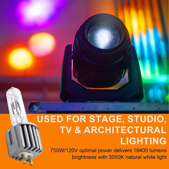 Alt view image 3 of 5 - HPL 750/120/X Halogen Lamp Bulbs 10 Pack, 54611 750W 120V T6 Stage Lights