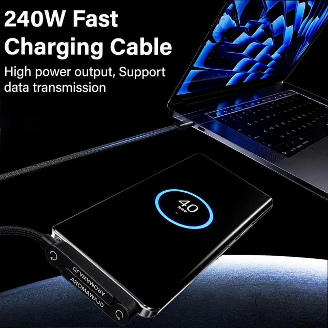 Alt view image 3 of 5 - USB-C to USB-C Charging Cable Orange 2 Pack (3, Black, USB Type C)