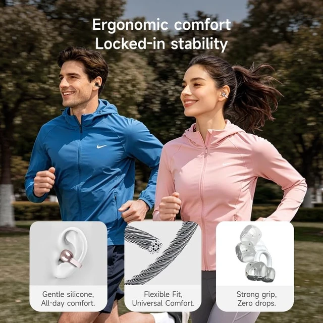 Alt view image 2 of 5 - LavChic A80 Open Ear Earbuds, Clip On Wireless Headphones with Microphone