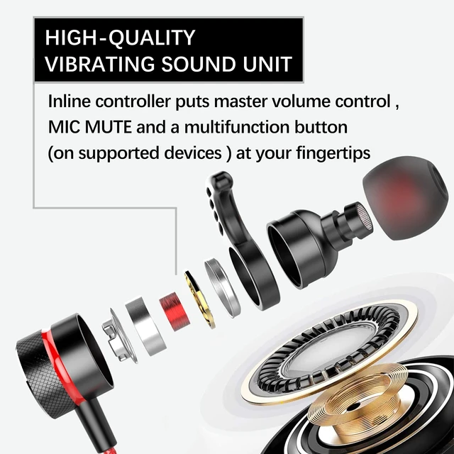 Alt view image 3 of 5 - KASOTT SoundMaster Pro V1 - Gaming Earphones with Dual Audio Drivers,Battle Buds,in-Line Mic with Mute and Volume Control, Compatible with Xbox Series,Xbox One,PS5,PS4,Switch,Pc with 3.5mm Aux