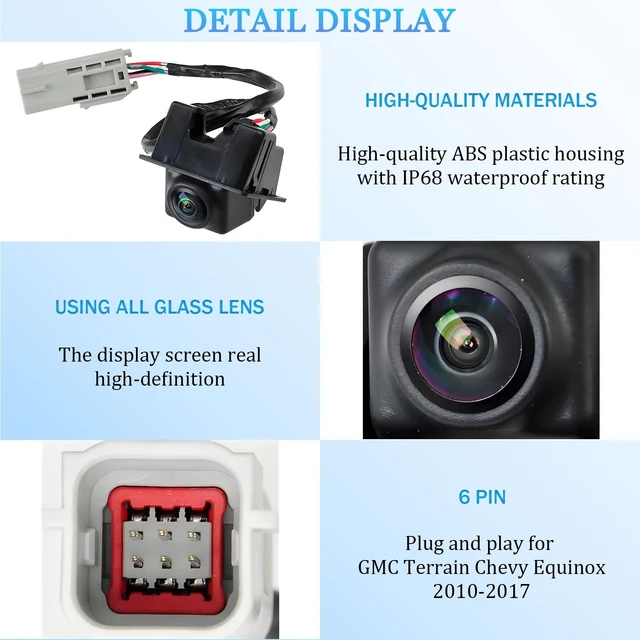 Alt view image 5 of 5 - Backup Camera for 2010-2017 GMC Terrain/Chevy Equinox 2013 2014 2015 2016