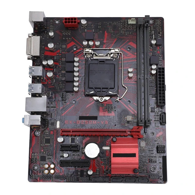 Alt view image 3 of 5 - Wisoqu EX B250M V3 Desktop Motherboard, Compatible with 7th 6th Generation Core i7 i5 i3 14nm CPU Processors, 2 DDR4 DIMM Slots for LGA 1151