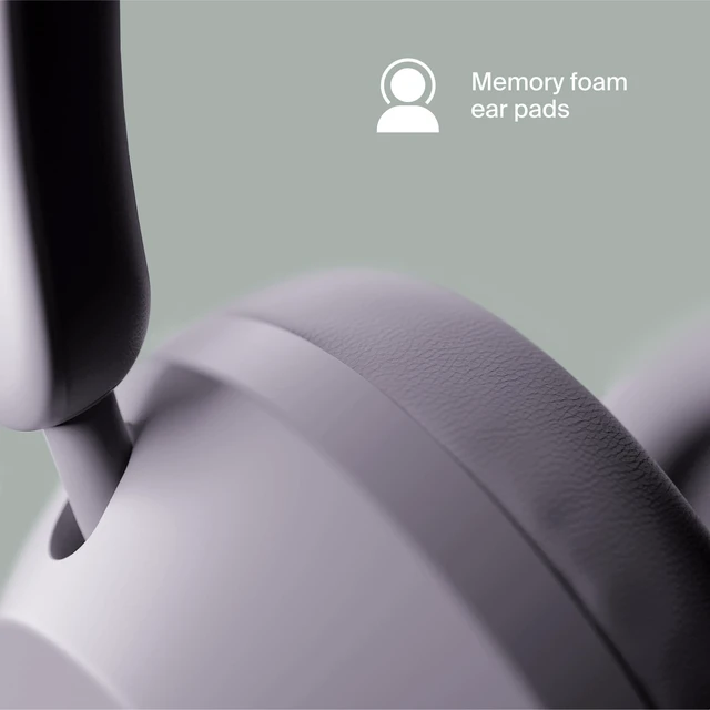 Alt view image 4 of 5 - Clemm Preset Wireless Over-Ear Headphones, 95H Playtime, Bluetooth, 40mm Drivers, Built-in Mic, Memory Foam Earcups, Aux Cable Included, Foldable Design, Lavender