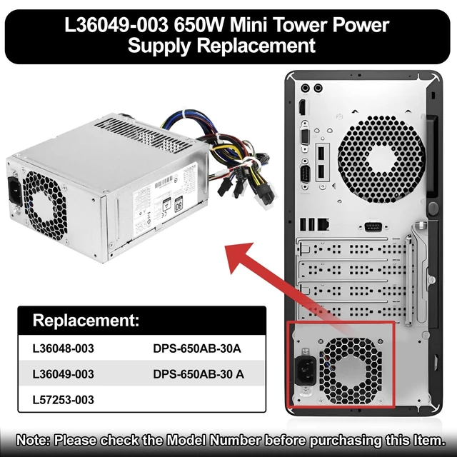 Alt view image 2 of 5 - LXun Upgrade L36049-003 DPS-650AB-30A 650W Switching Power Supply Compatible with HP Z2 G4 Z1 G5 800 G3 G4 G5 TE01 TG01 Replacement Part L36048-003 L57253-003 DPS-650AB-30 A Workstation Power Supply
