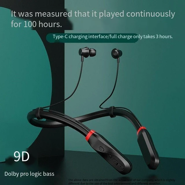 Alt view image 2 of 5 - JNXIKOU Neckband Bluetooth Headphones Wireless Sports Around The Neckband Earphone,360 HiFi Stereo Sound,100Hrs Playtime Active Noise Cancelling Earbuds with Mic IPX5 Running Headphones,Grey