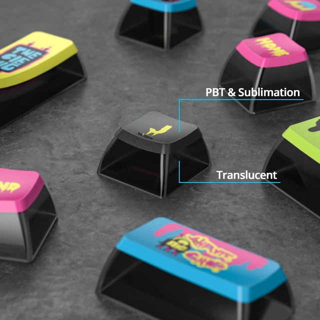 Alt view image 4 of 5 - ASA Pudding Customized PBT keycaps, 120-key PBT&Dye-sub Translucent Purple keycap Set for Cherry/Gatron MX switches 60%/68/82/96/104 Gaming Mechanical KeyboardsGraffiti Black