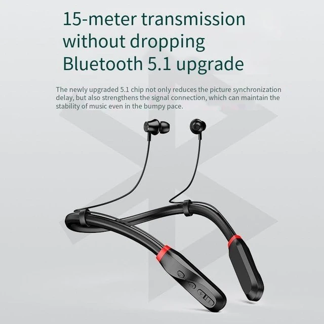 Alt view image 5 of 5 - JNXIKOU Neckband Bluetooth Headphones Wireless Sports Around The Neckband Earphone,360 HiFi Stereo Sound,100Hrs Playtime Active Noise Cancelling Earbuds with Mic IPX5 Running Headphones,Grey