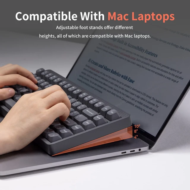 Alt view image 3 of 5 - nuphy Node75 Wireless Mechanical Keyboard, 75% Hot Swappable Custom Keyboard, 82 Keys Computer Gaming Keyboards, Supports Touch Gestures, PBT Keycaps, RGB Backlit, Bluetooth/2.4GHz/USB-C
