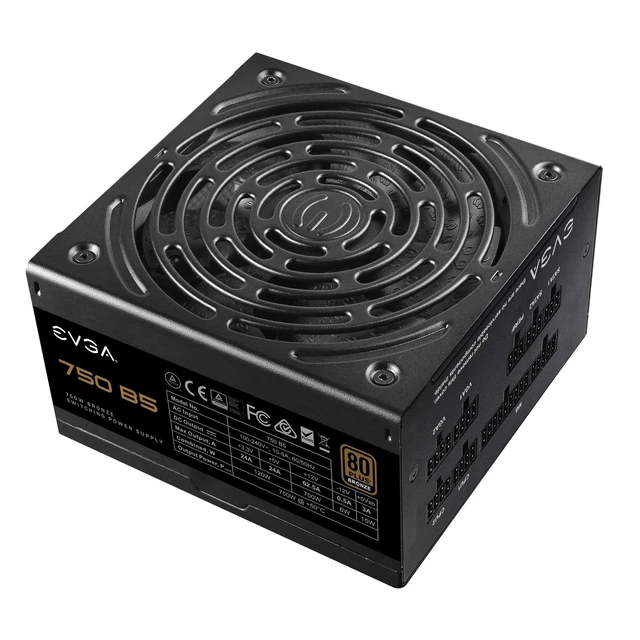Alt view image 4 of 5 - EVGA 750 B5, 80 Plus BRONZE 750W, Fully Modular, EVGA ECO Mode, 5 Year Warranty, Compact 150mm Size, Power Supply 220-B5-0750-V1