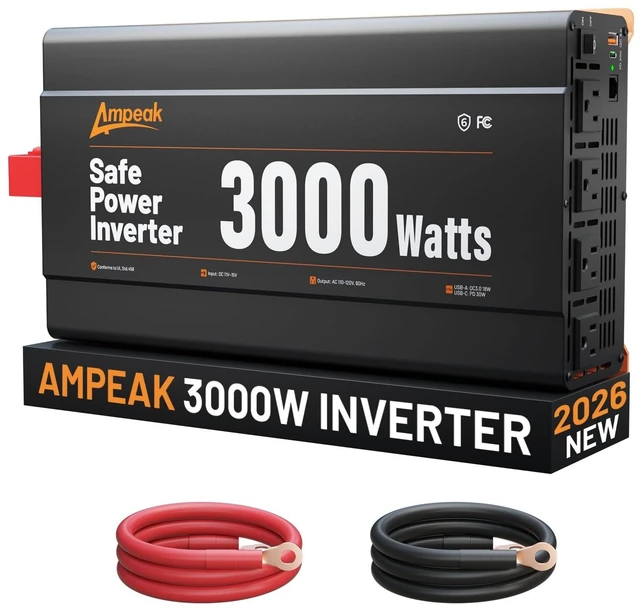 Main image of Ampeak 3000W Power Inverter 12V DC to 110V AC