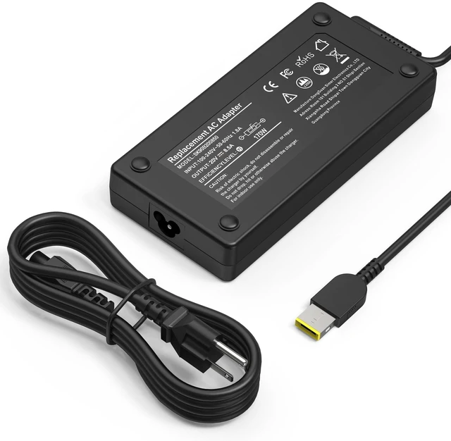 Main image of 170W 20V 8.5A ThinkPad Charger Compatible with ThinkPad E440 W540 W550S P50 P51 P52 P53 P70 P71 P73 T540P P15 P17 P15v P15g T15g T15p P1 X1 ADL170NLC2A ADL170NLC3A 01FR043 45N0370 45N0369