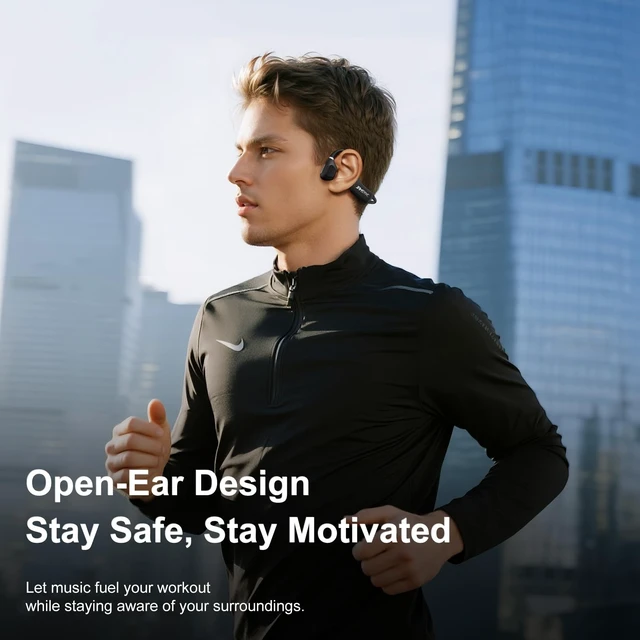 Alt view image 2 of 5 - Jamsync Open Ear Headphones, Running Headphones Bluetooth 5.4 with Built-in Mic, 22g Lightweight Comfort, 14H Battery & IPX5 Waterproof Sports Headphones for Running, Cycling, Gym, Walking