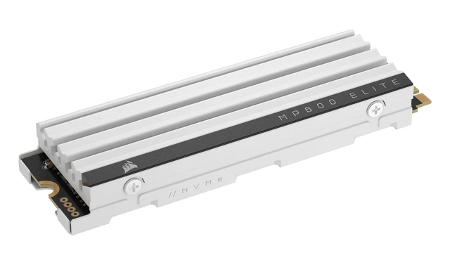 Alt view image 4 of 5 - Corsair MP600 Elite 1TB M.2 PCIe Gen4 x4 NVMe SSD Optimized for PS5 Included Heatsink M.2 2280 Up to 7,000MB/sec Sequential Read High-Density 3D TLC NAND White