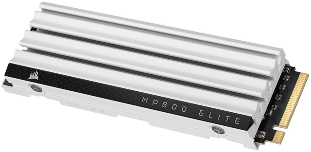Main image of Corsair MP600 Elite 1TB M.2 PCIe Gen4 x4 NVMe SSD Optimized for PS5 Included Heatsink M.2 2280 Up to 7,000MB/sec Sequential Read High-Density 3D TLC NAND White