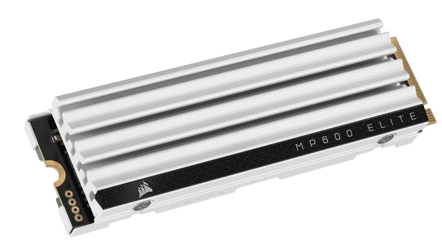 Alt view image 2 of 5 - Corsair MP600 Elite 1TB M.2 PCIe Gen4 x4 NVMe SSD Optimized for PS5 Included Heatsink M.2 2280 Up to 7,000MB/sec Sequential Read High-Density 3D TLC NAND White
