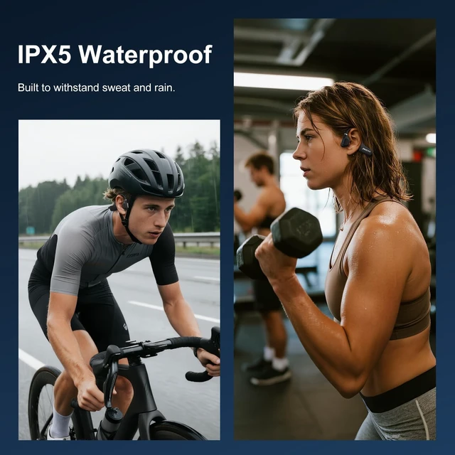 Alt view image 4 of 5 - Jamsync Open Ear Headphones, Running Headphones Bluetooth 5.4 with Built-in Mic, 22g Lightweight Comfort, 14H Battery & IPX5 Waterproof Sports Headphones for Running, Cycling, Gym, Walking