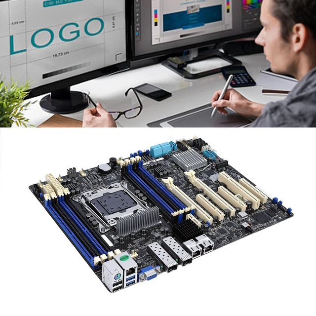Alt view image 2 of 5 - Wisoqu Server Motherboard, Fit for LGA2011 3 Socket Single CPU Support E5 1600 2600 v3 v4 Series, with 8 DDR4 DIMM Slots and 7 PCIe 3.0 x16 Slots