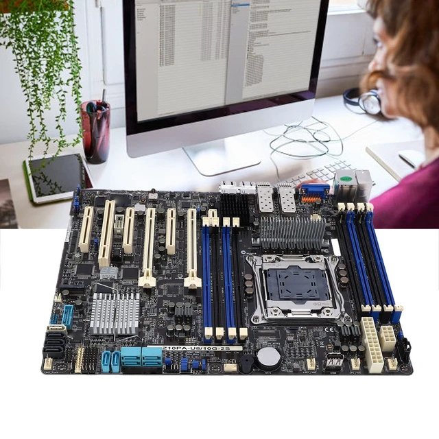 Alt view image 4 of 5 - Wisoqu Server Motherboard, Fit for LGA2011 3 Socket Single CPU Support E5 1600 2600 v3 v4 Series, with 8 DDR4 DIMM Slots and 7 PCIe 3.0 x16 Slots