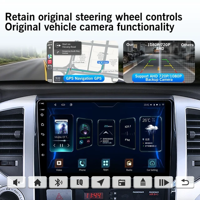 Alt view image 5 of 5 - 8 Core 4+32G Android 14 Car Radio Stereo for Toyota Tacoma 2005-2015