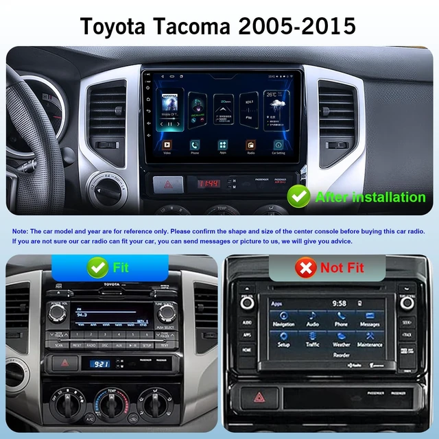 Alt view image 2 of 5 - 8 Core 4+32G Android 14 Car Radio Stereo for Toyota Tacoma 2005-2015