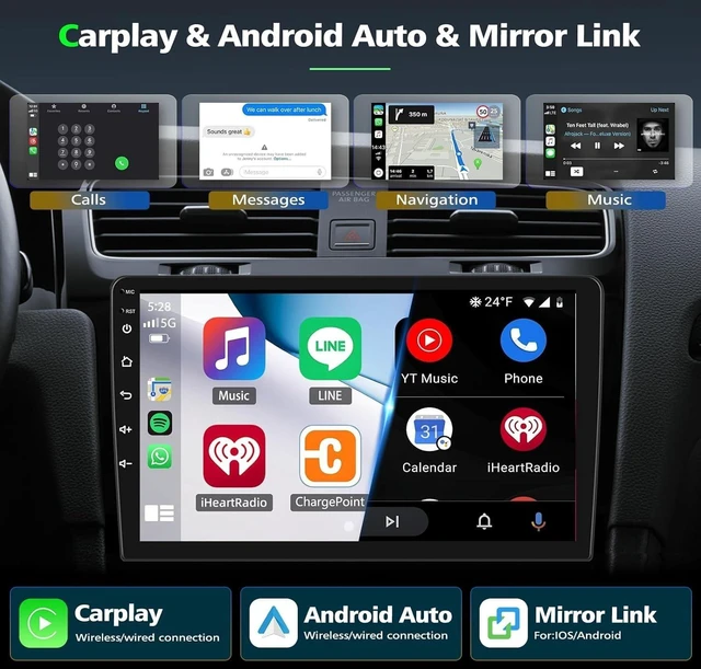 Alt view image 4 of 5 - Android 14 Car Radio Stereo for GMC Acadia 2013-2017,for Chevrolet Traverse 2013-2017,for Buick Enclave 2013-2017,7'' Carplay Stereo Screen with Carplay Android Auto,GPS Bluetooth Backup Camera,4+64G