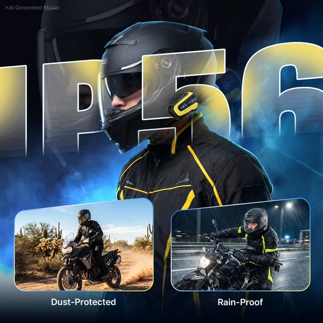 Alt view image 4 of 5 - Oumurs N3X Motorcycle Bluetooth Headset 2-Way Intercom Communication System