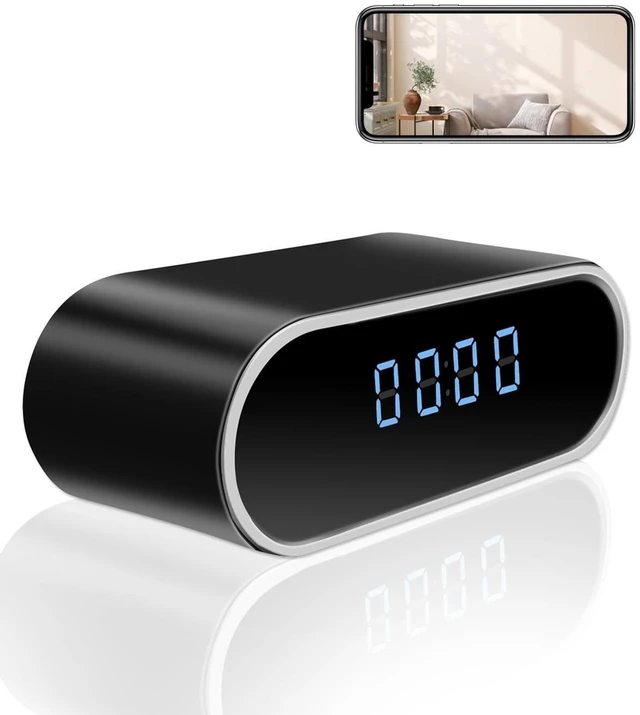 Main image of Hidden Camera Clock 1080P WiFi Indoor Security Camera Clock No Audio