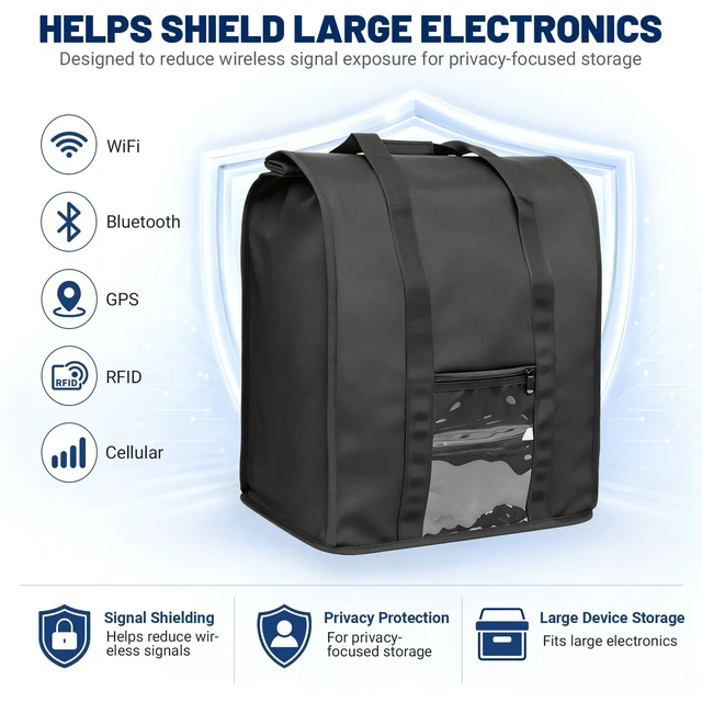 Alt view image 2 of 5 - Heavy-Duty Large Faraday Bag for Mid-Tower PCs, NAS & Routers