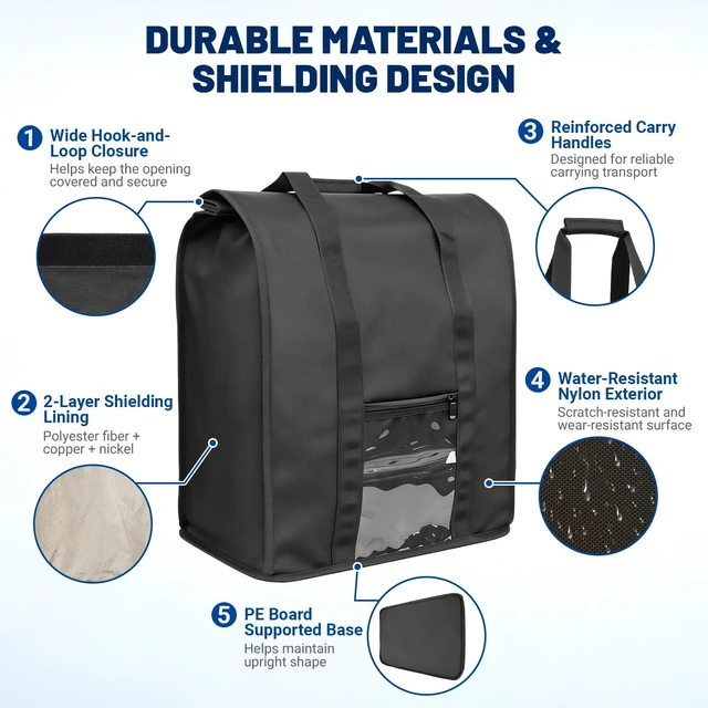 Alt view image 4 of 5 - Heavy-Duty Large Faraday Bag for Mid-Tower PCs, NAS & Routers