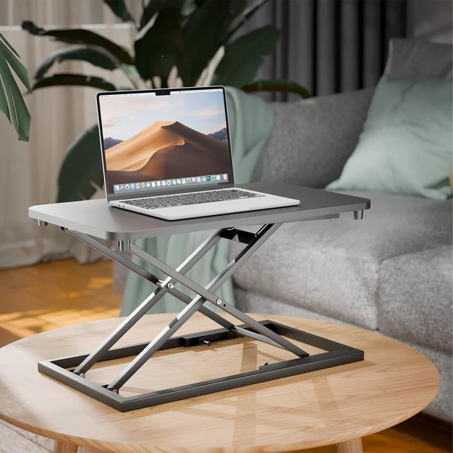 Alt view image 2 of 5 - Hoodutric Standing Desk Converter Height Adjustable, Sit to Stand up Desk Riser Computer Workstation use in Laptop and Single Monitor Ergonomic Desktop Workstation for Home Office - Black