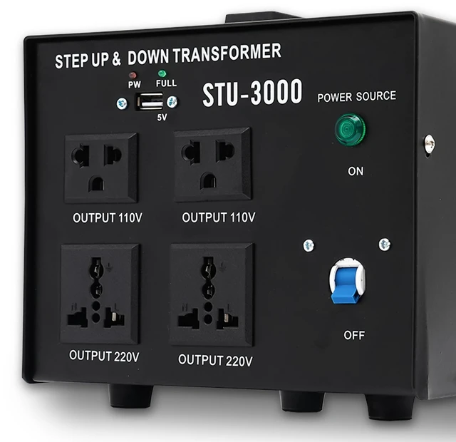 Main image of Voltage Converter 3000 Watt Voltage Transformer, AC 220V/110V Power Converter, Circuit Break Protection, 5V USB Port, Heavy Duty Step Up/Step Down Voltage Transformer Converter, CE Certified