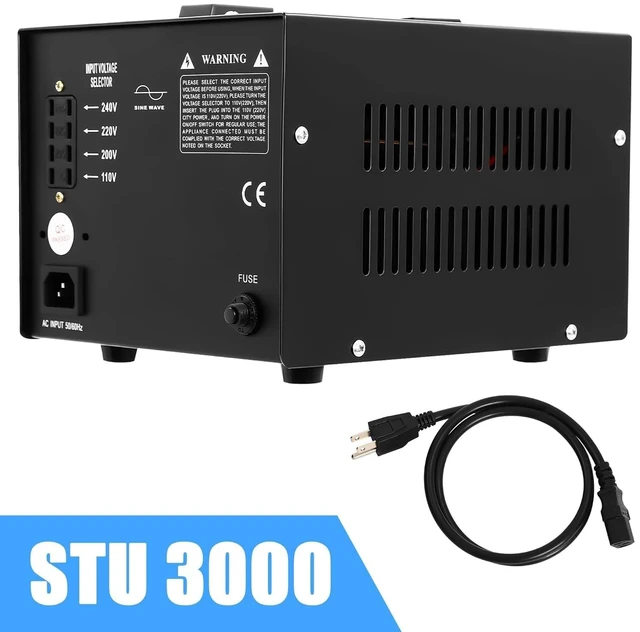 Alt view image 4 of 5 - Voltage Converter 3000 Watt Voltage Transformer, AC 220V/110V Power Converter, Circuit Break Protection, 5V USB Port, Heavy Duty Step Up/Step Down Voltage Transformer Converter, CE Certified