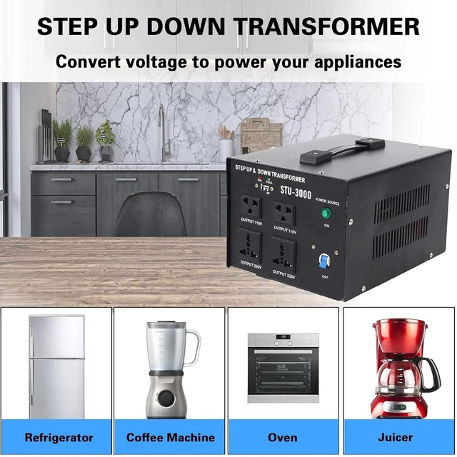 Alt view image 2 of 5 - Voltage Converter 3000 Watt Voltage Transformer, AC 220V/110V Power Converter, Circuit Break Protection, 5V USB Port, Heavy Duty Step Up/Step Down Voltage Transformer Converter, CE Certified