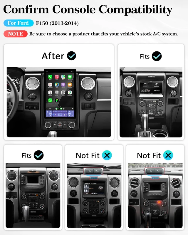 Alt view image 2 of 5 - 12.95" Car Radio Stereo Upgrade for Ford F150 2013 2014,Wireless CarPlay Android Auto,Android 13 Head Unit with WiFi SWC GPS 4+64GB