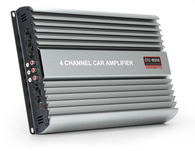 Main image of Car Amplifier 4 Channel, Amplifier Car Audio, 4 Channel Amp, 5800W Peak Power Silver Aluminum Alloy Car Stereo Audio Amplifier for Car Speakers and Subwoofers