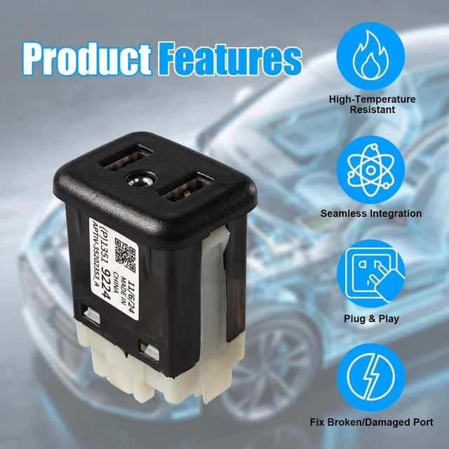 Alt view image 3 of 5 - GSNIZ USB Port Interface AUX Jack 13519224 13509942 13510854 23496501 Dual USB Port Interface Compatible with Cadillac Chevrolet GMC Chevy Buick 2016 2017 2018