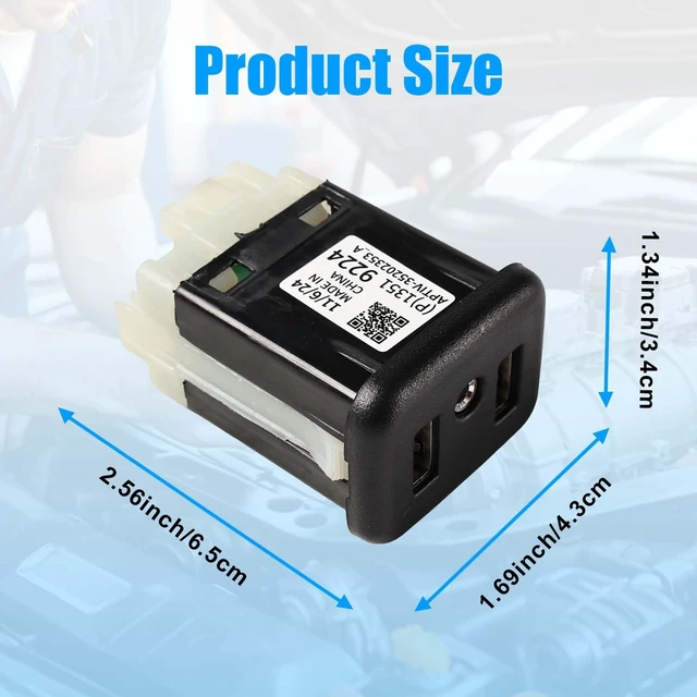 Alt view image 5 of 5 - GSNIZ USB Port Interface AUX Jack 13519224 13509942 13510854 23496501 Dual USB Port Interface Compatible with Cadillac Chevrolet GMC Chevy Buick 2016 2017 2018