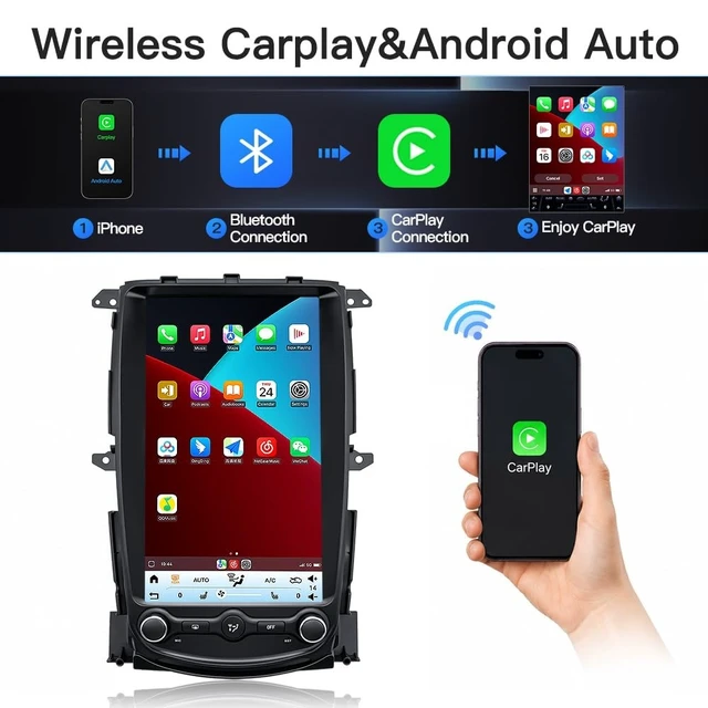 Alt view image 4 of 5 - Upgrade Carplay Screen Radio Stereo for Nissan 370Z 2008-2019 Headunit