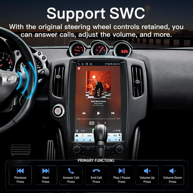Alt view image 5 of 5 - Upgrade Carplay Screen Radio Stereo for Nissan 370Z 2008-2019 Headunit
