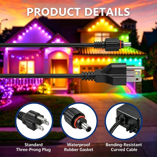 Alt view image 3 of 5 - 36V 2A Power Adapter Charge for Govee Permanent Outdoor Light 2 and Pro