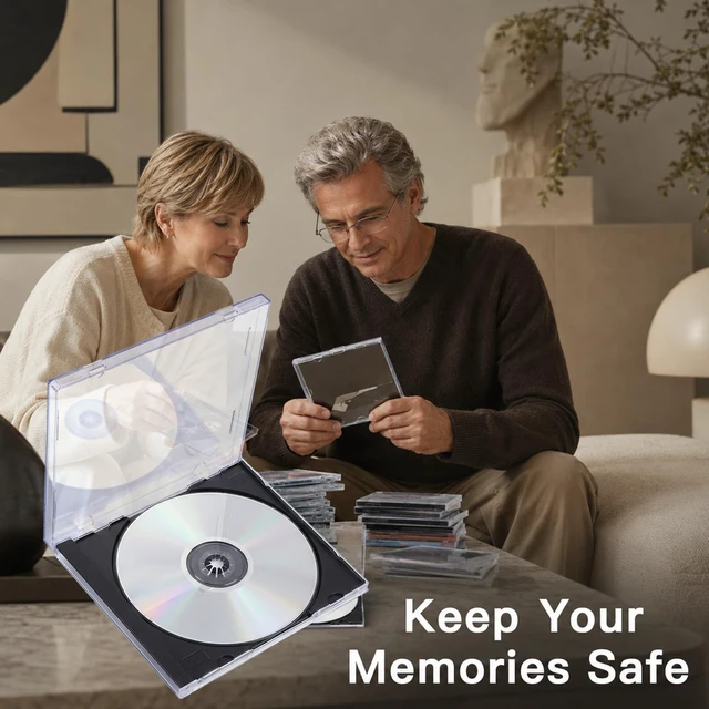 Alt view image 5 of 5 - 25 Pcs CD Jewel Cases, 10.4 mm Standard Single Clear CD Replacement Cases