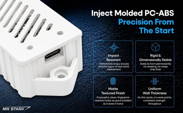 Alt view image 3 of 5 - Premium ESP32 Computer Case, 2-Pack, Inject Molded, Passthrough (White)