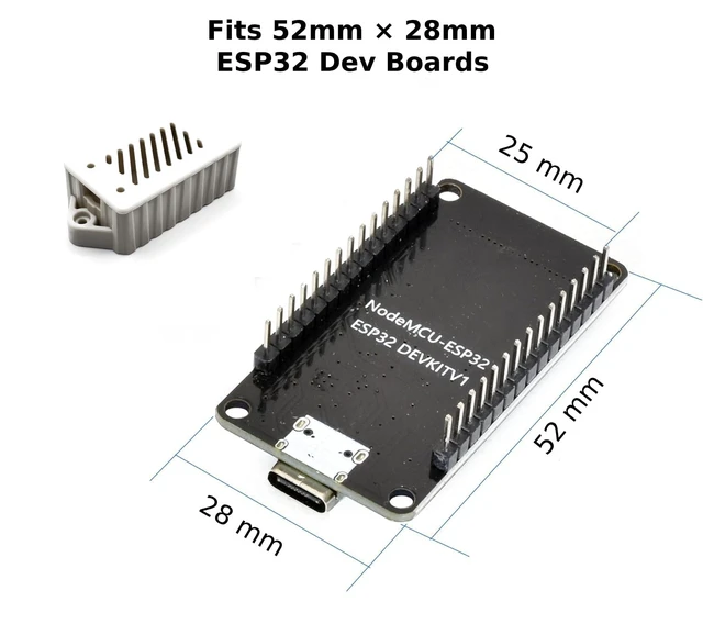 Alt view image 5 of 5 - Premium ESP32 Computer Case, 2-Pack, Inject Molded, Passthrough (White)