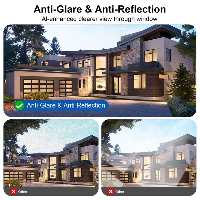 Alt view image 5 of 5 - BiOSAFETY 2K Window Indoor Camera for Home Security, 5G&2.4G WiFi Indoor Angled Window Cam Stick on Glass, Full Color Night Vision, 24/7 AI Human Detection for RV, Apartment