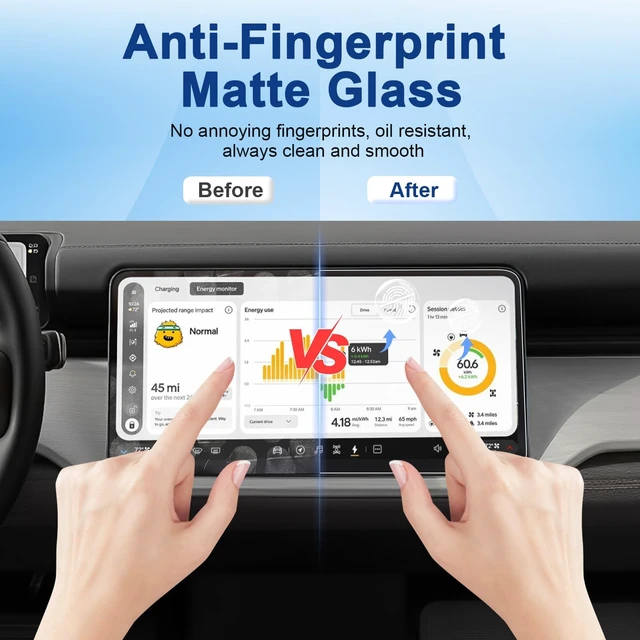 Alt view image 4 of 5 - Coleya Anti-Glare Matte for 2027 Rivian R2 Screen Protector, for Rivian R2 (11.5In Dash+15.6In Navi) (Standard/Premium/Performance), 9H Tempered Glass 2027 R2 Accessories HD&Anti-Fingerprint