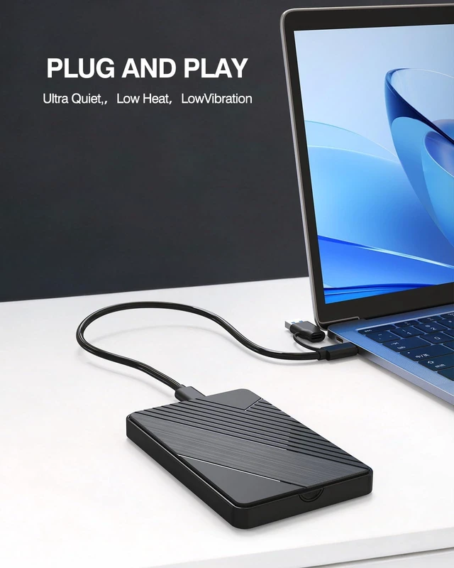 Alt view image 2 of 5 - 500GB External Hard Drive,USB 3.0 and USB-C Storage Expansion Mobile HDD