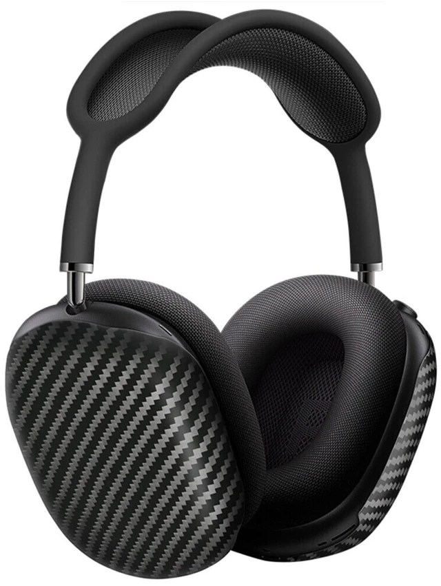 Main image of Real Carbon Fiber Airpods Max Covers (2-Piece) (Matte Black Carbon Fiber)