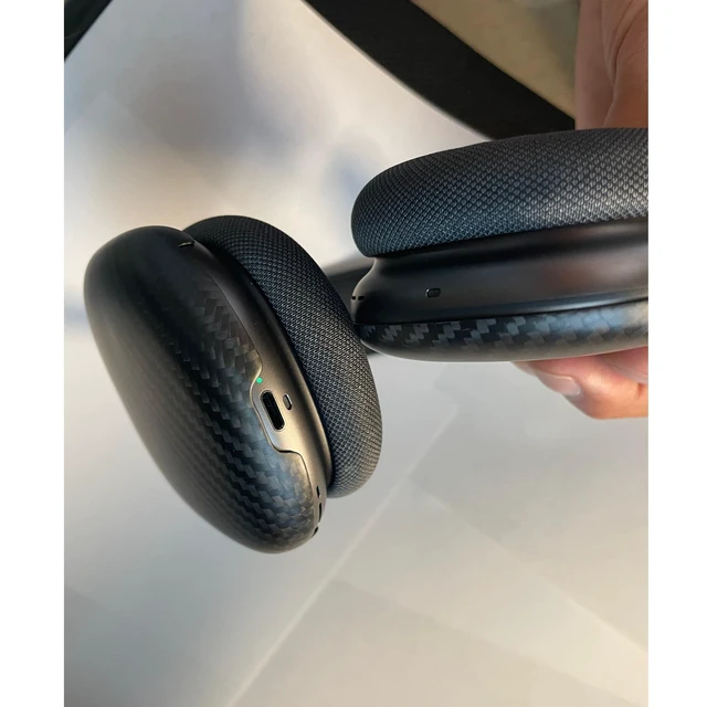 Alt view image 3 of 5 - Real Carbon Fiber Airpods Max Covers (2-Piece) (Matte Black Carbon Fiber)