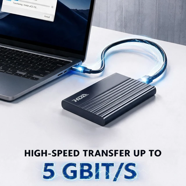Alt view image 5 of 5 - SHARKSEEK 500GB External Hard Drive,USB 3.0 for PC, Mac, Desktop, Laptop, Smartphone, PS4, Xbox