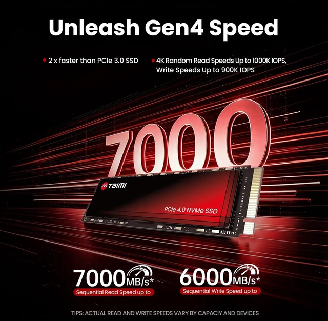 Alt view image 3 of 5 - Taimi 512GB NVMe SSD PCIe4.0 M.2 2280 Solid State Drive TME48SB512